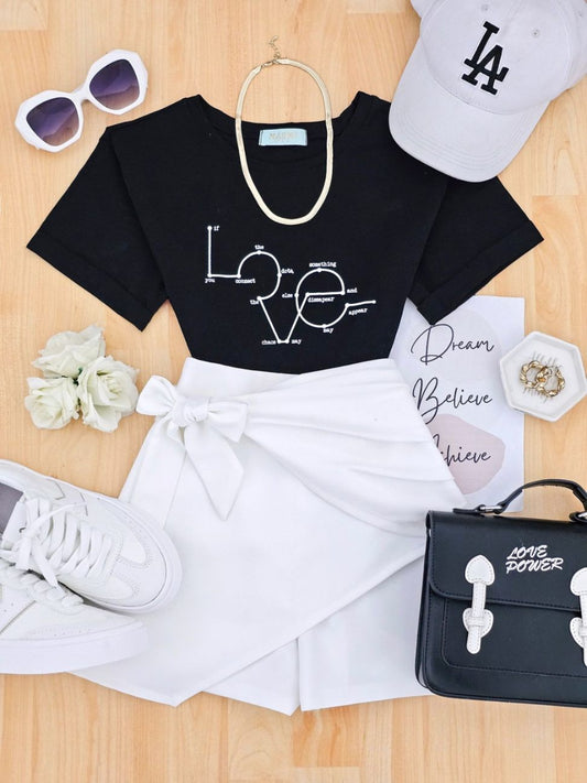 Camiseta pretty love negra