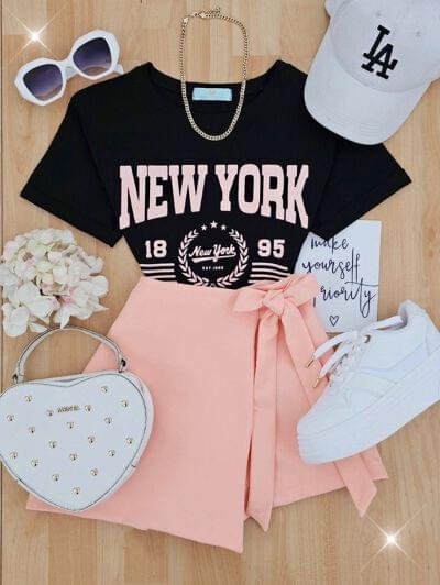Falda short raquel naranja claro